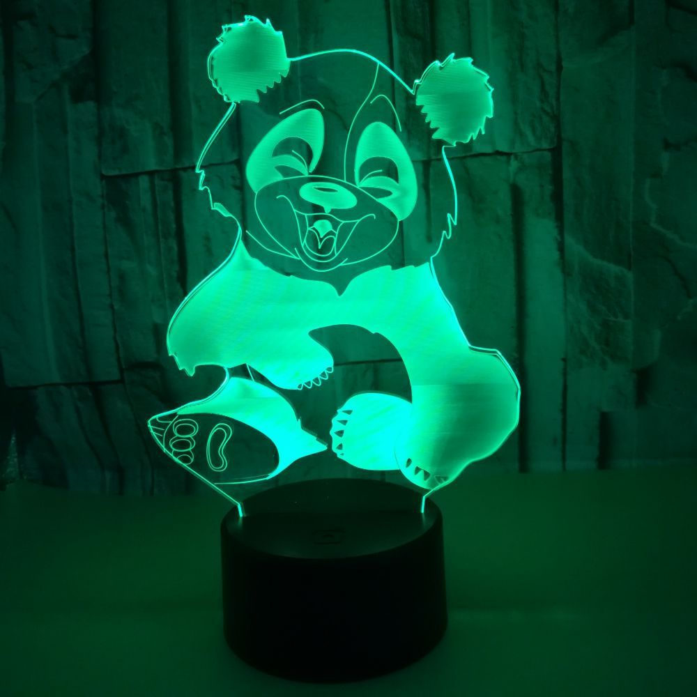 Lumière visuelle Panda 3D veilleuse