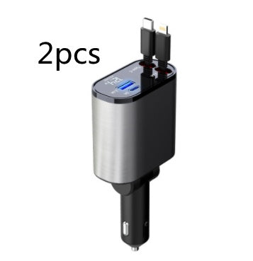 Cargador de coche de metal, encendedor de cigarrillos de carga súper rápido de 100W, adaptador USB y TYPE-C