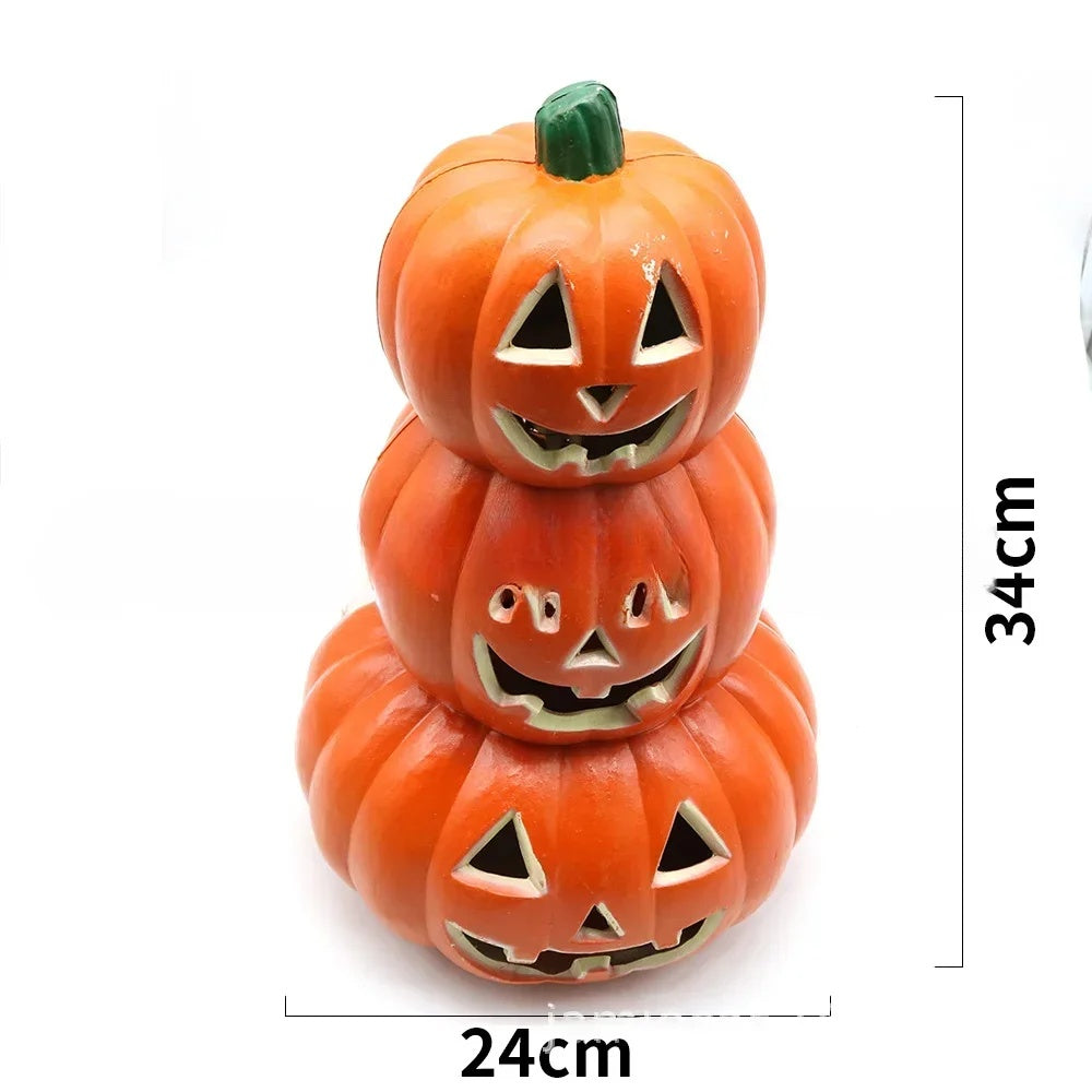 LED Pumpkin Lamp Lantern Decor Spoof Ghost Face Pumpkin Light Halloween Theme Party Home Indoor Outdoor Yard Garden Decoration