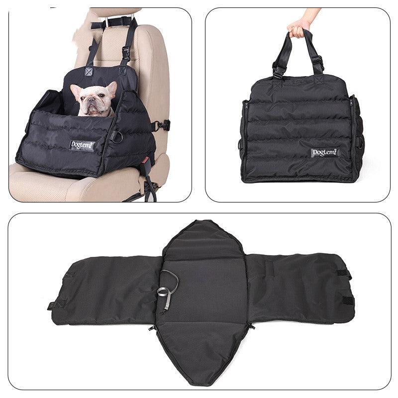 Bolsa de coche para mascotas, asiento delantero y trasero para coche, almohadilla para coche para perros, multifuncional, antisalpicaduras, bolsa para mascotas de otoño e invierno