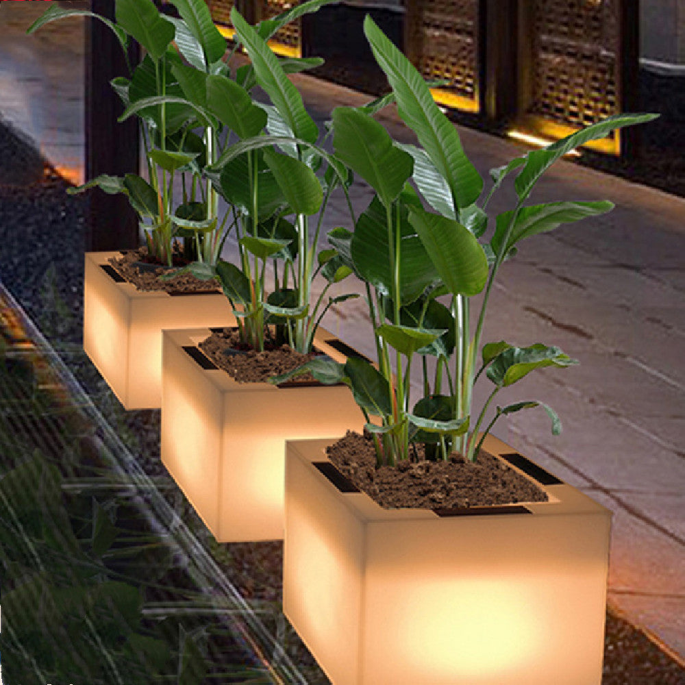 Lampe de jardin en plastique étanche et lumineuse, super lumineuse, pot de fleurs