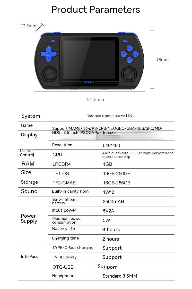 Console de jeu portable Open Source PS Demon City