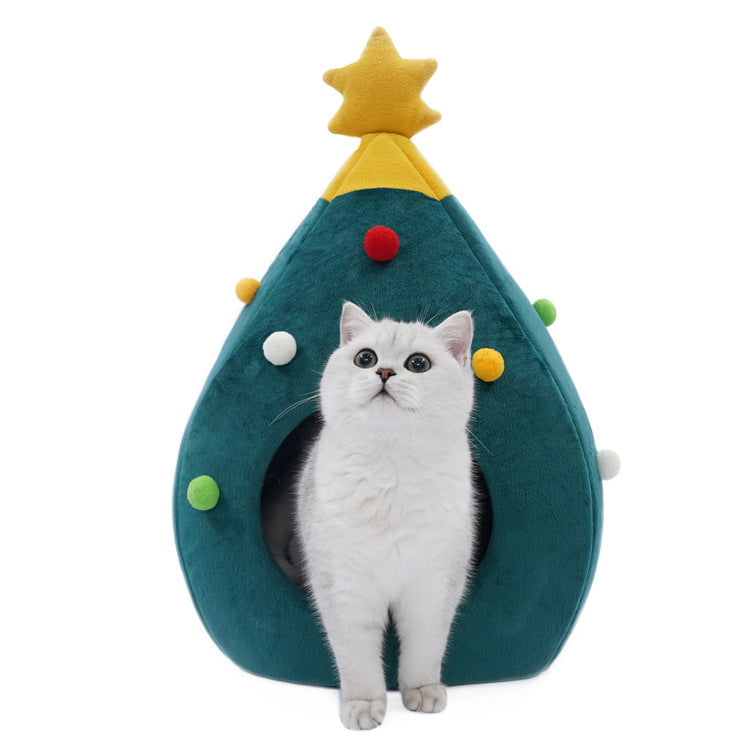 Arbre de noël pour animaux de compagnie, lit pour chat, tapis pour chat, niche en feutre, fournitures pour chat