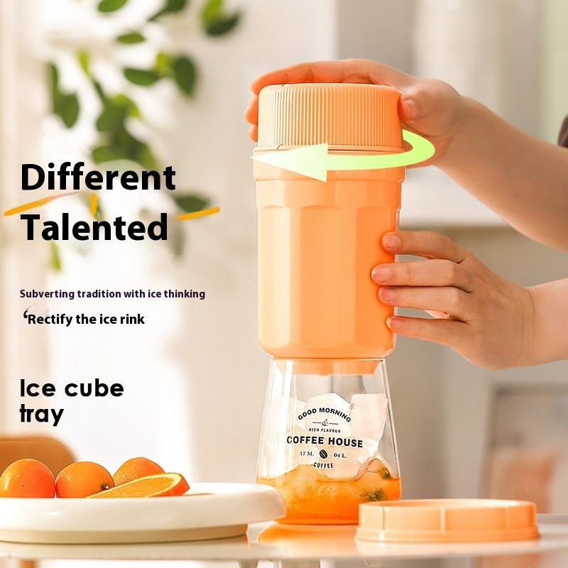 Molde giratorio de plástico para cubitos de hielo, taza para hacer hielo doméstica de calidad alimentaria