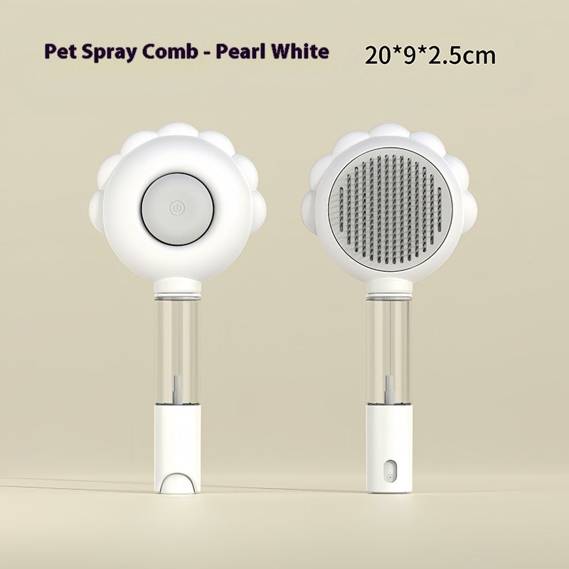 Peigne à brosse autonettoyant 2 en 1 pour chien avec spray pour toilettage d'animaux de compagnie