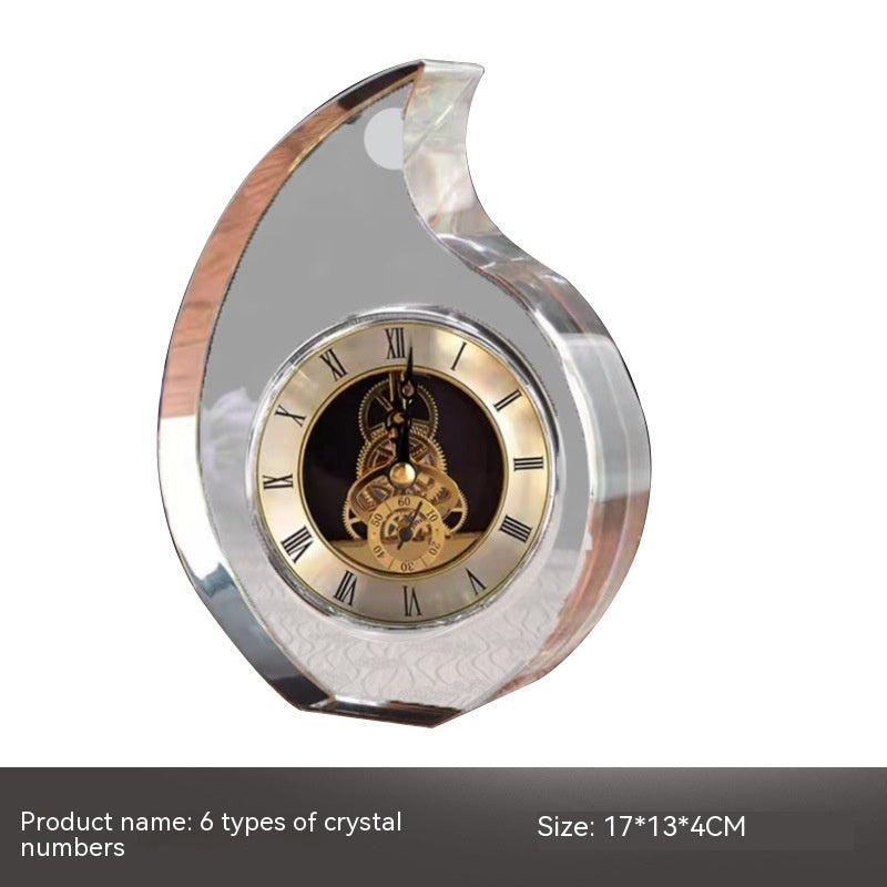 Reloj de cristal Adorno mecánico Decoración suave