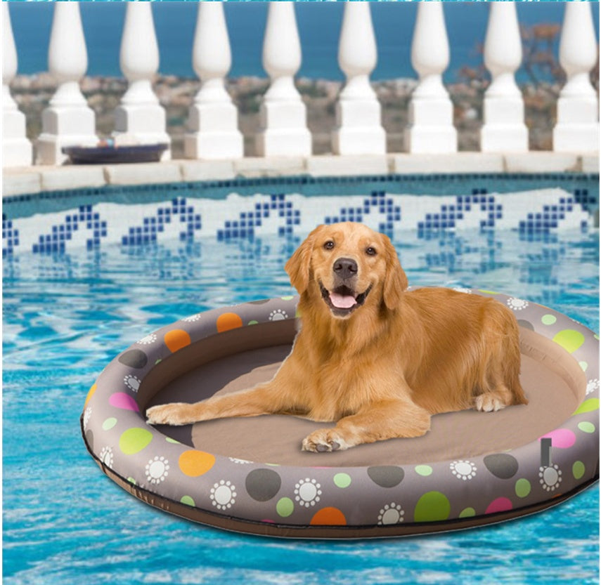 Hamac gonflable pour piscine pour chiens, lit flottant pour animaux de compagnie, anneau de natation pour printemps et été