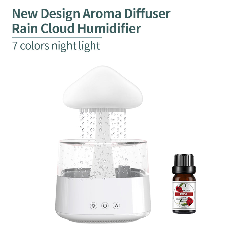 Usine en gros nouveau nuage de pluie USB humidificateur goutte à goutte d'eau champignon nuage de pluie diffuseur goutte d'eau son arôme lampe pour la maison