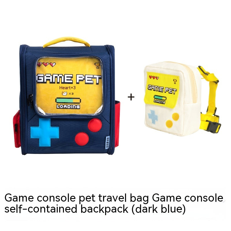 Consola de juegos, bolsa de Gato de estilo Retro, mochila portátil, plegable, gran capacidad, nido de viaje para perros y gatos