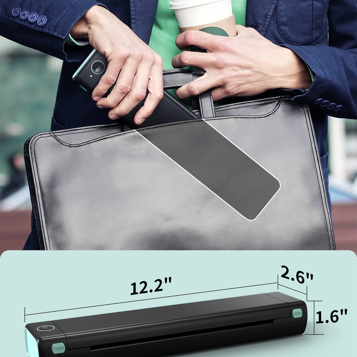 Impresoras portátiles A4, inalámbricas para viajes, impresora térmica Bluetooth, adecuada para oficina móvil, compatible con papel de tatuaje Phomemo M08F