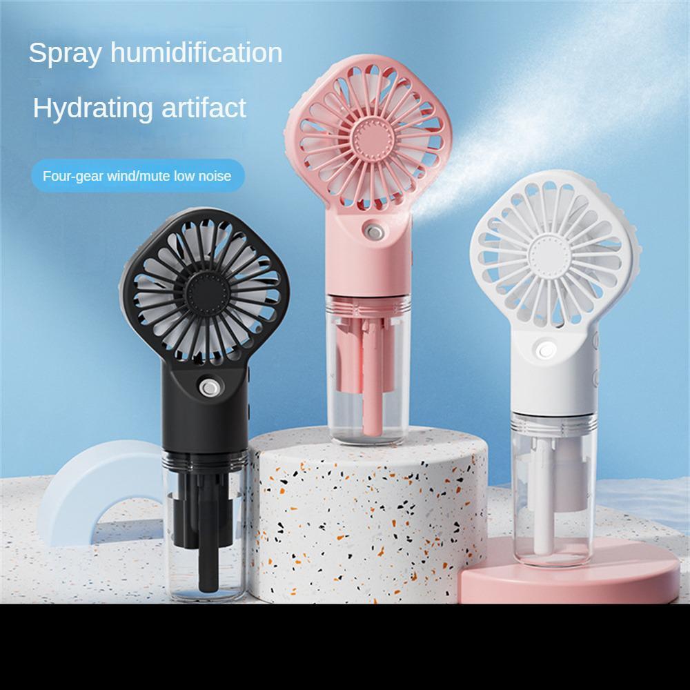 Humidification par pulvérisation puissante Petit ventilateur de brume Humidification Chargement USB Ventilateur portable Ventilateur glacé et rafraîchissant Supplément d'eau