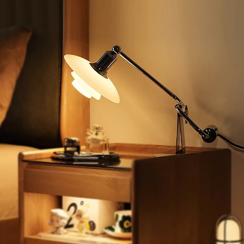 Adjustable Glass Desk Lamp At The Bedside