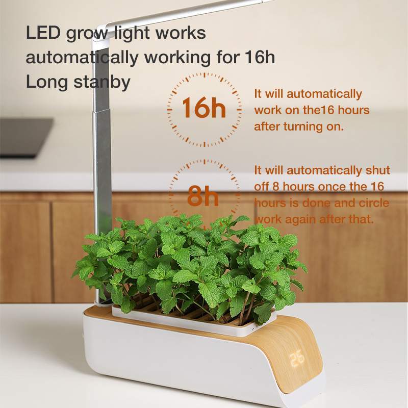 Lampe de bureau hydroponique d'intérieur, Kit de jardin d'herbes, lampe Led multifonction intelligente pour culture de fleurs, légumes, fruits et plantes