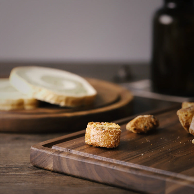 Planche à découper en bois de noyer noir, plateau entier créatif, planche à découper les fruits, blocs à découper en bois pour la cuisine