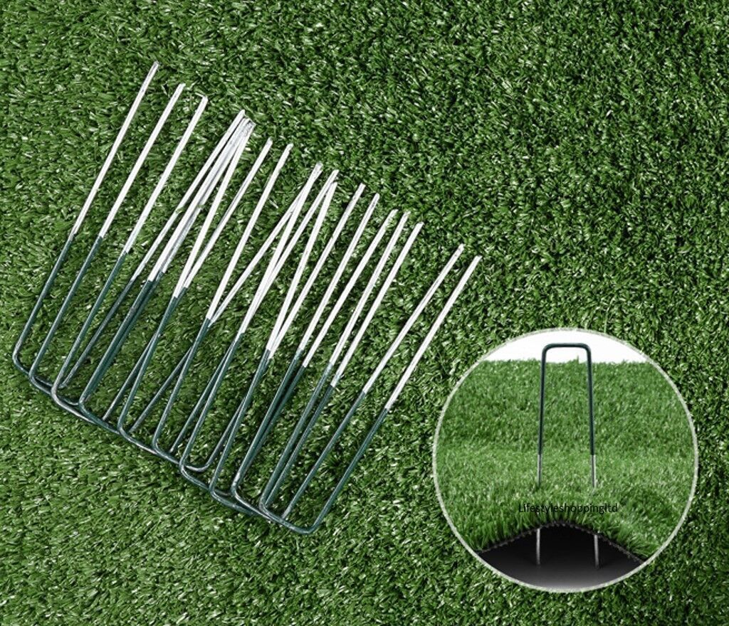 Weed Fabric Galvanised Staples Garden Turf Pins Securing Pegs U Artificial Grass