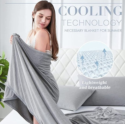 Couverture de sieste d'été en coton tricoté, sensation de fraîcheur, couette, couverture de climatisation