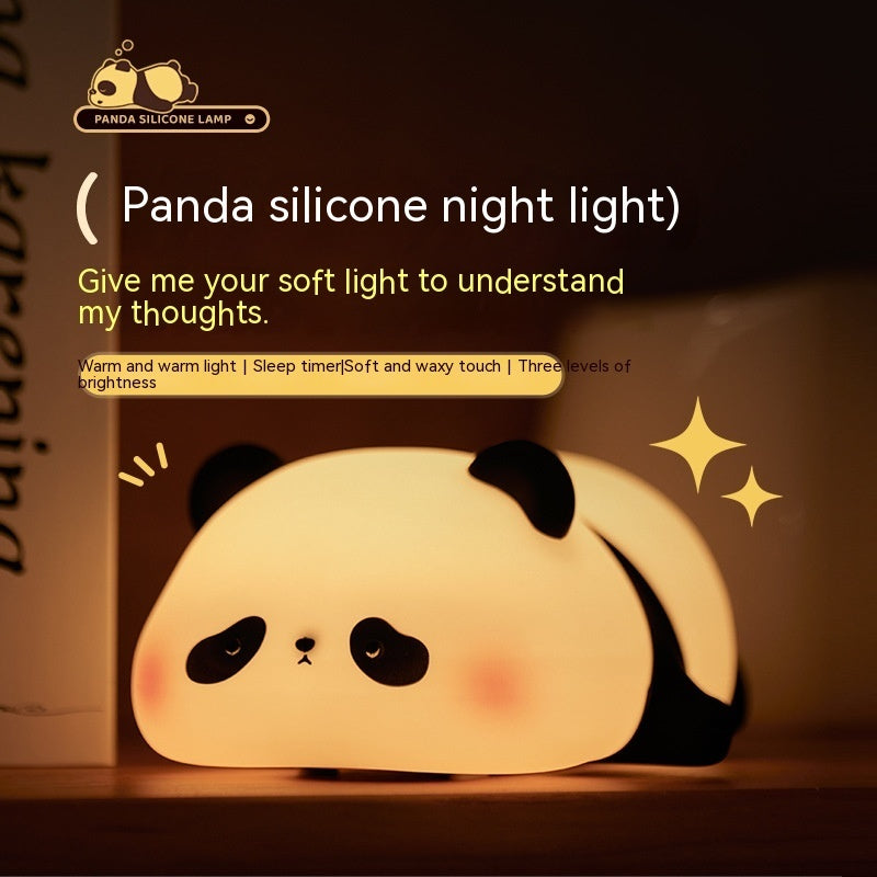 Veilleuses panda pour enfants, lampe rechargeable en silicone, animal mignon, dessin animé, panda, décoration de chambre, cadeau pour enfants, garçons et filles