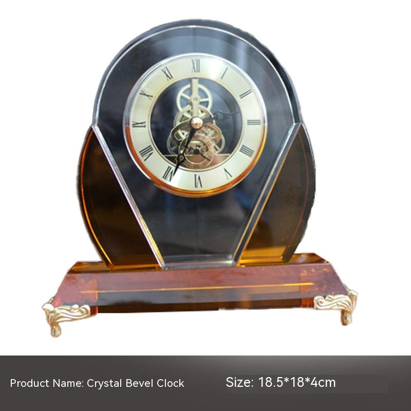 Horloge en cristal, ornement mécanique, décoration douce