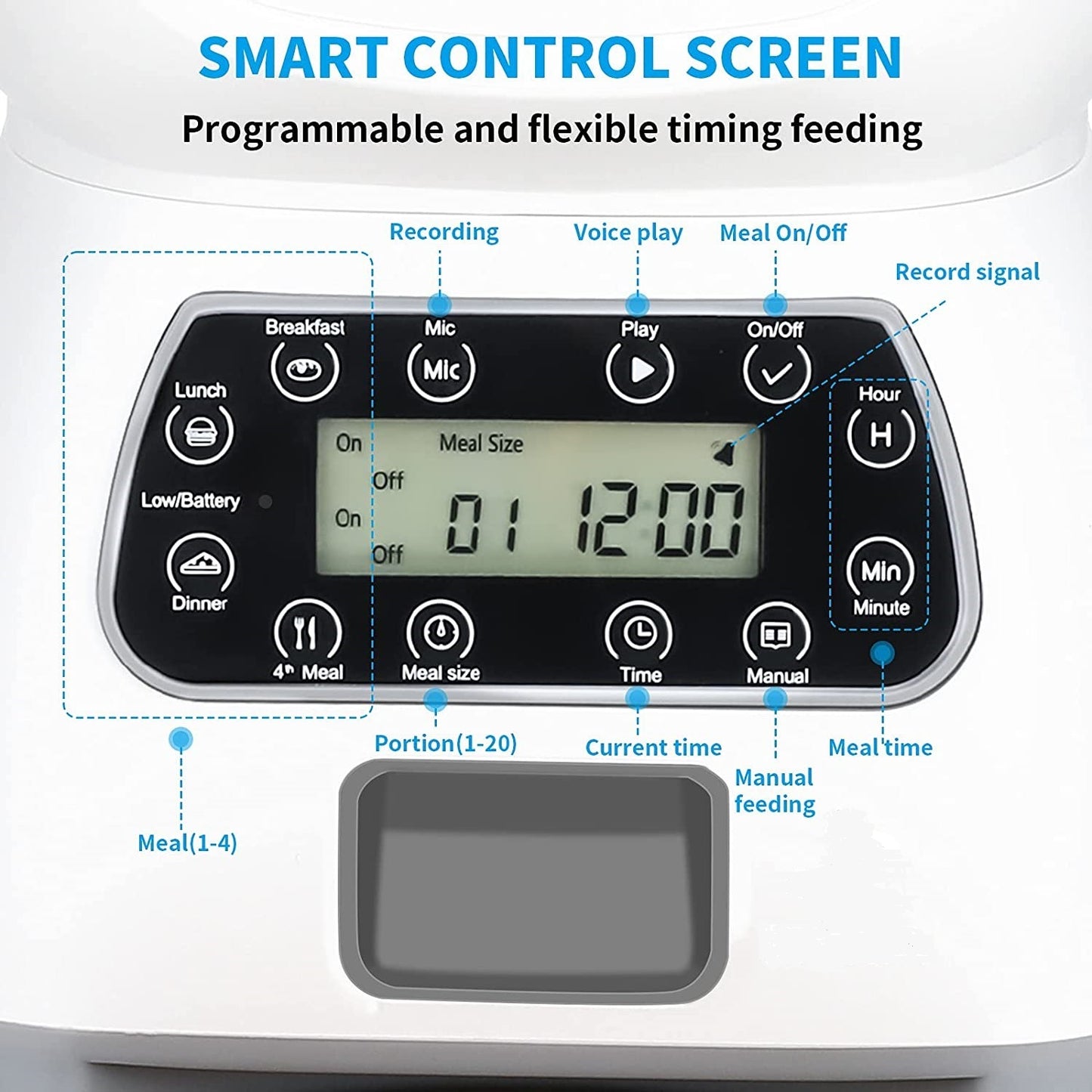 Alimentador automático para mascotas Alimentación manual de punto fijo