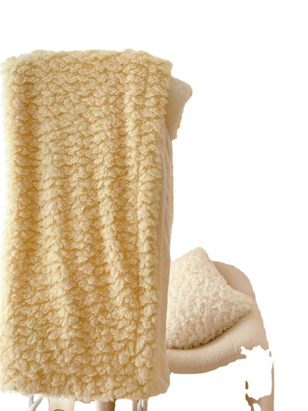 Couverture chaude d'hiver en laine d'agneau Soft Cloud Puff