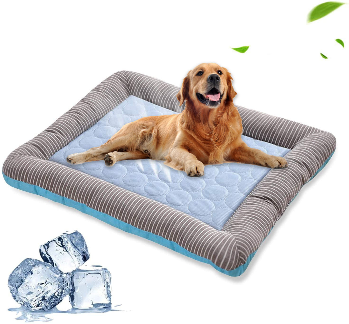 Almohadilla refrescante para mascotas, cama para perros, gatos, cachorros y gatitos, manta fresca para mascotas, Material de seda helada, suave para dormir en verano, azul, transpirable