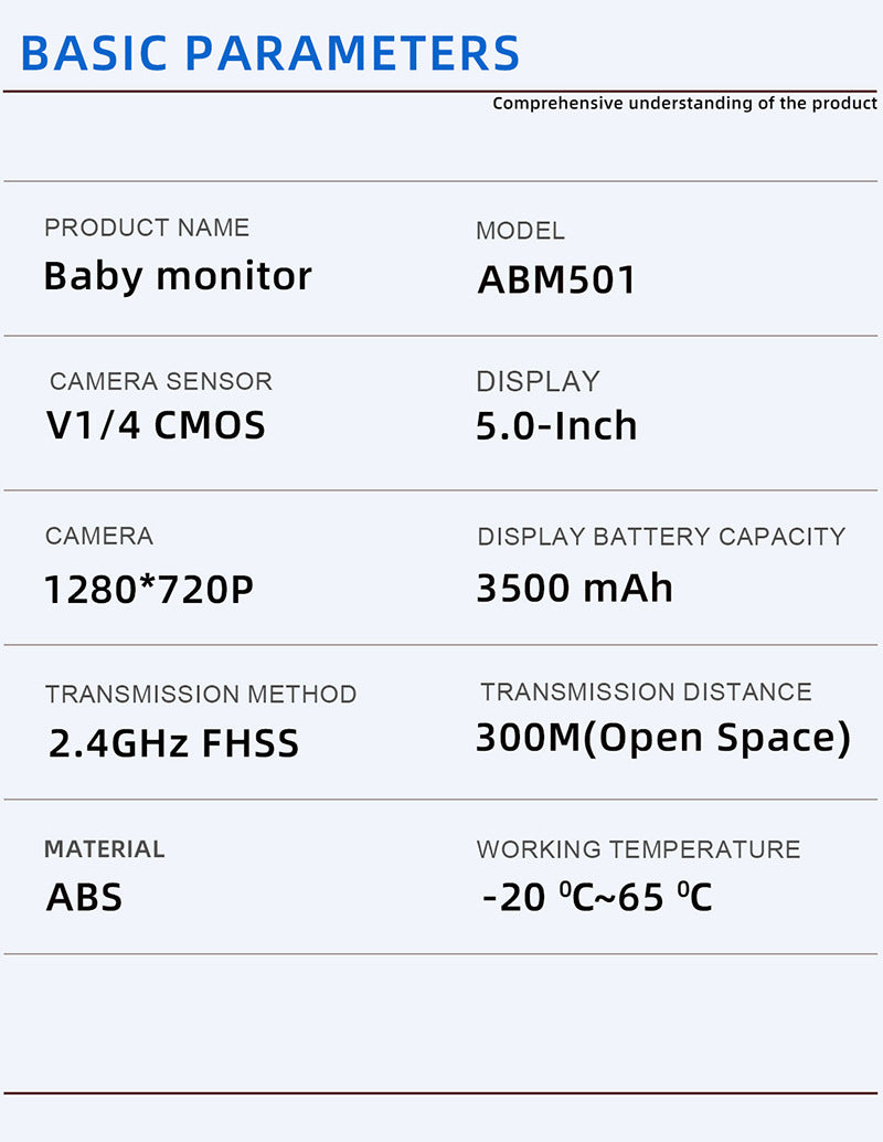 Moniteur pour bébé sans fil HD