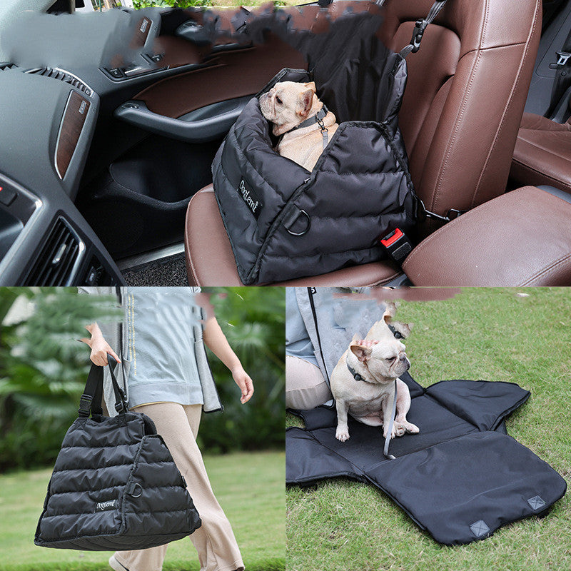 Bolsa de coche para mascotas, asiento delantero y trasero para coche, almohadilla para coche para perros, multifuncional, antisalpicaduras, bolsa para mascotas de otoño e invierno