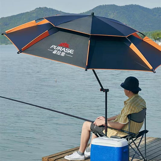 Parapluie de pêche à béquille en vinyle, ombrage complet, réglage universel