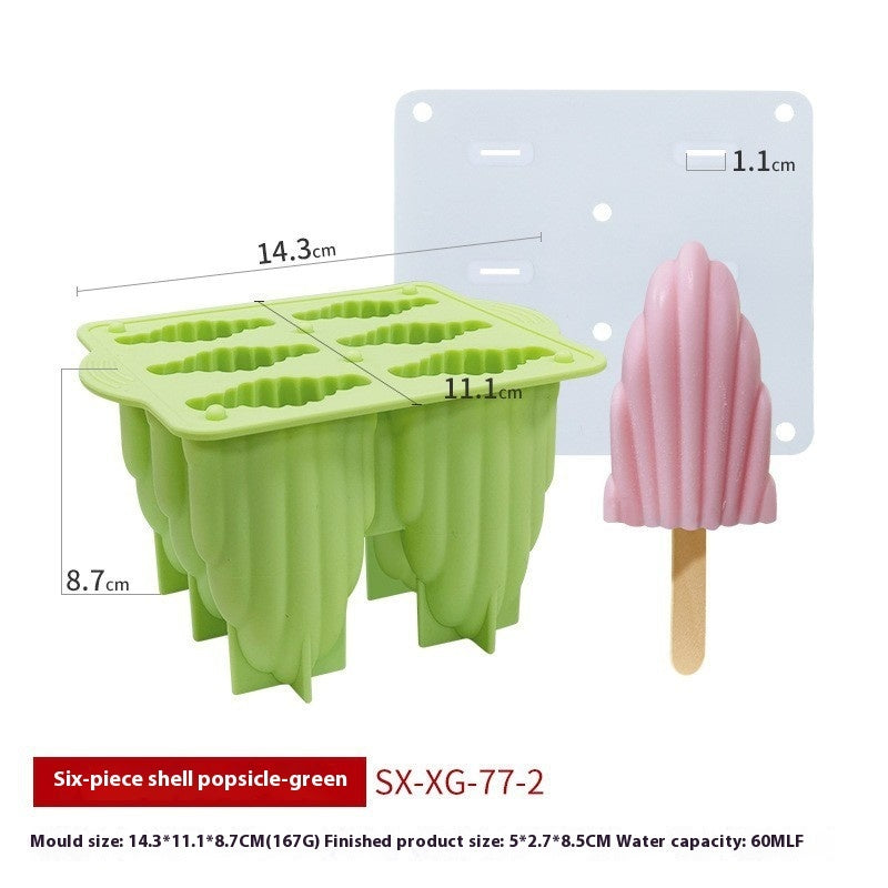 6-piece Spiral Ice Cream Silicone Food Grade Mold