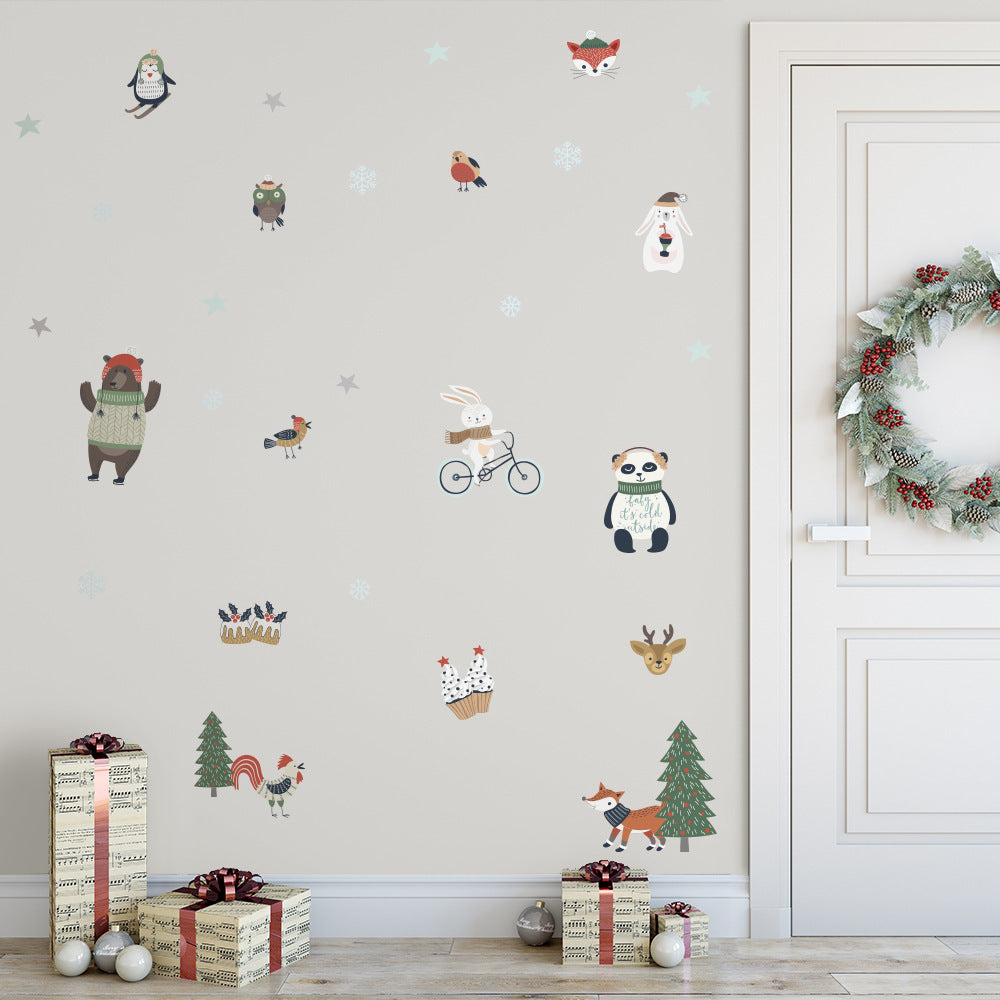 Autocollant mural de décoration de Noël mignon