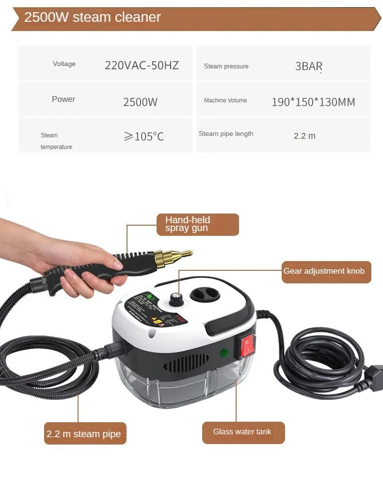 Limpiador a vapor de alta temperatura y alta presión Aire acondicionado Campana extractora de cocina Manchas de aceite Herramienta comercial doméstica 