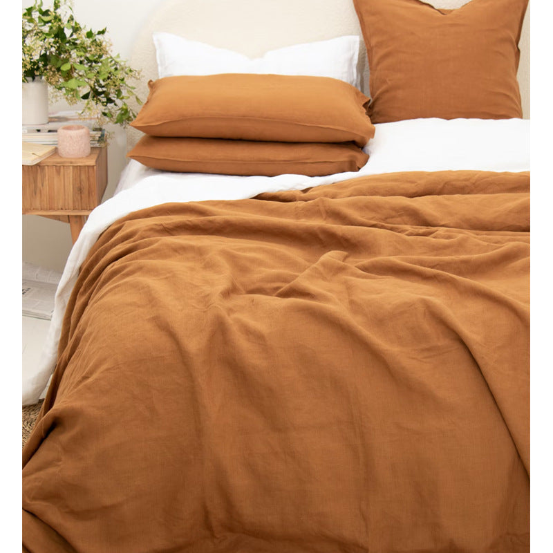 Ins Style Nordic Pure Linen Bed Sheet