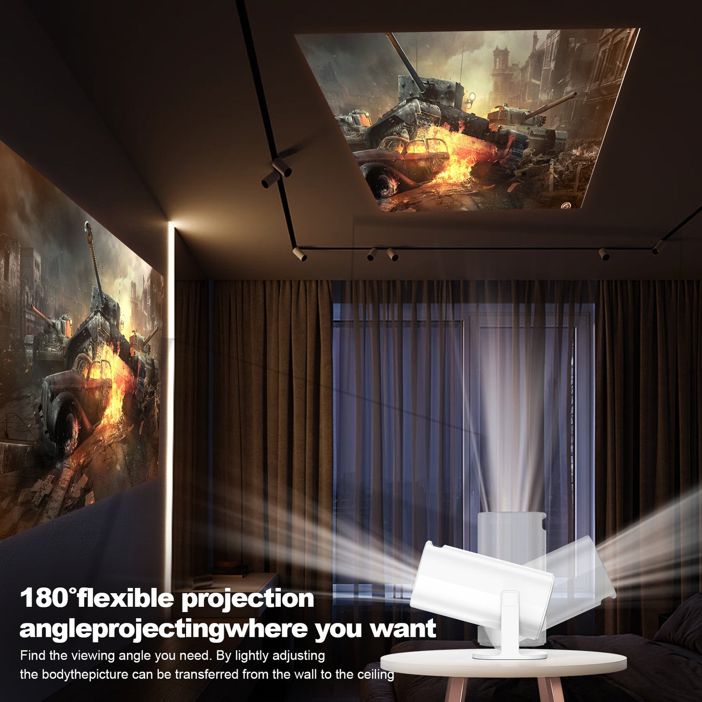 1080p Projector Mini Household 4K