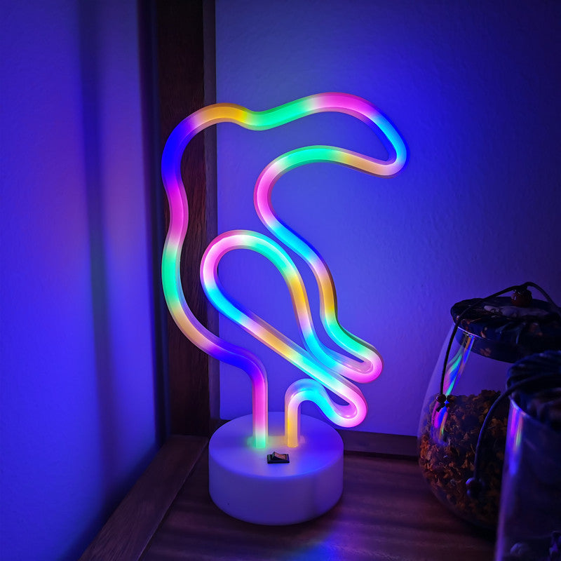 LED Parrot Neon With Base Desktop Ambience Light