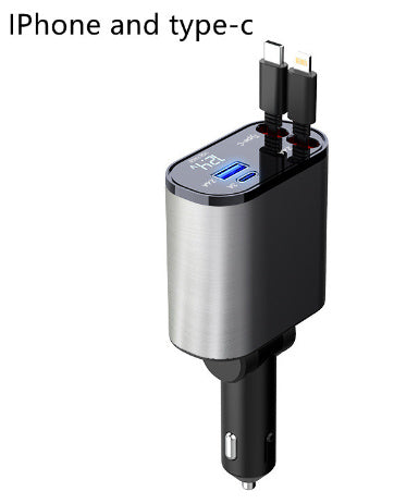 Chargeur de voiture en métal 100 W, charge ultra rapide, adaptateur allume-cigare USB et TYPE-C