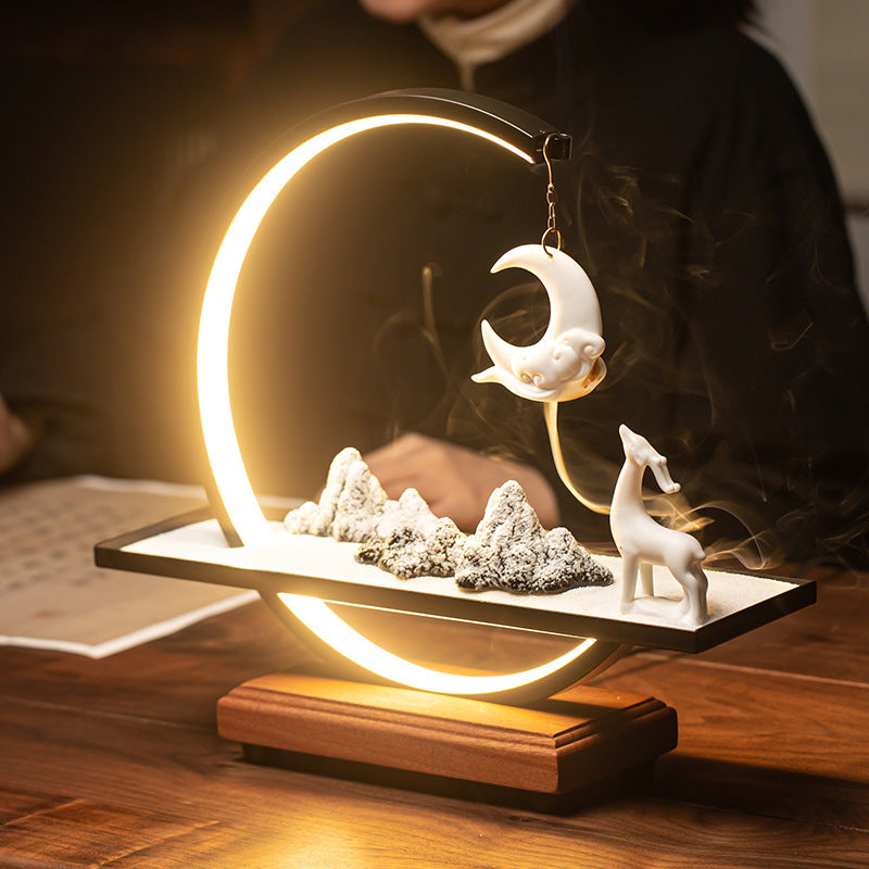 Anneau de lampe brûleur à reflux Zen créatif, décoration en céramique, porte-encens d'intérieur de personnalité