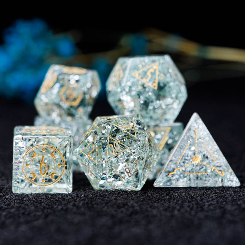 Light Green Lightning Zircon COC Dice 20 Sides