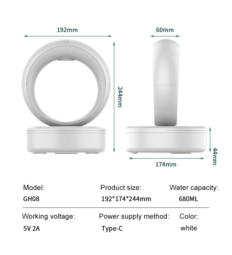 Humidificateur d'air Anti-gravité, humidificateur à contre-courant muet, gouttes d'eau en lévitation, brumisateur, humidificateurs électriques