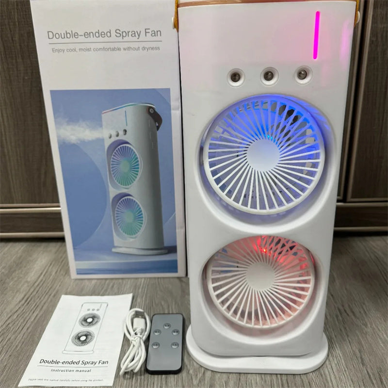 Ventilador de pulverización de doble extremo, humidificador portátil, aire acondicionado, Enfriador de aire pequeño para el hogar, hidrorefrigeración, ajuste de aire portátil