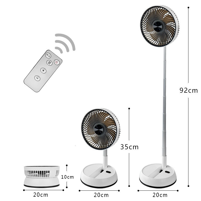 Ventilador silencioso USB retráctil con cabezal móvil retráctil de escritorio con Control remoto plegable