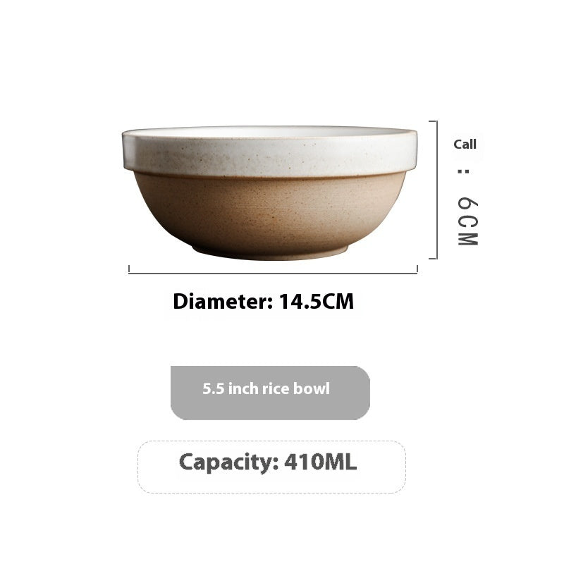 Japanese Fasting Japanese Style Retro Tableware Stoneware Rice Bowl Ramen Bowl