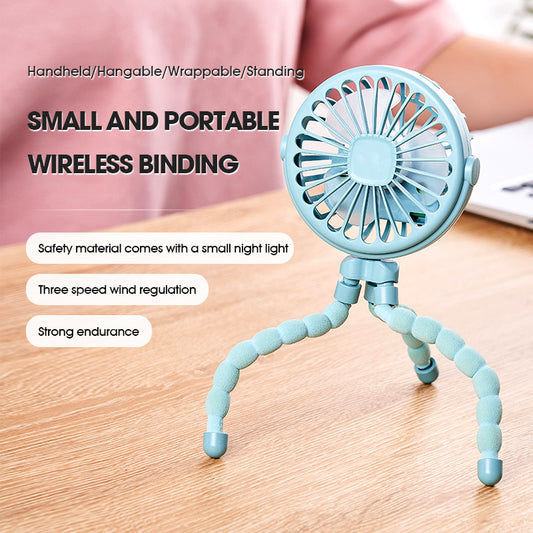 Poussette multifonctionnelle pour enfants Mini ventilateur Portable USB chargeant petit ventilateur poulpe