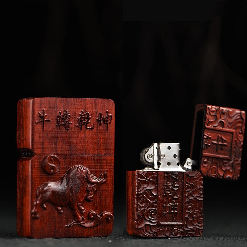 Wood Carved Windproof Lighter Gift