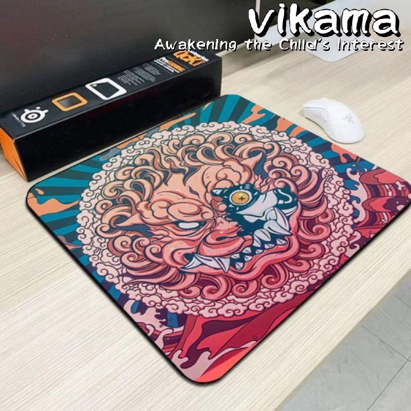 Chinese Waking Lion Style Diatomite Mouse Pad, Personal Use Gaming Chicken CS-GO Pad Bottom Non-slip Washable Rubber Pad