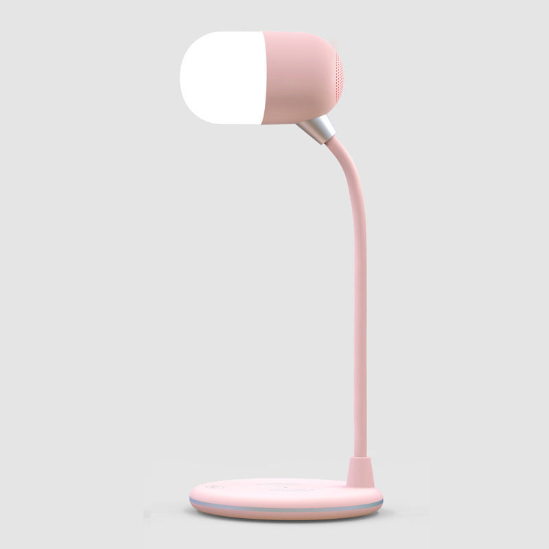 Lampe de bureau 3 en 1 avec chargeur sans fil Qi, haut-parleur Bluetooth 5W, USB, variable, pour chambre à coucher