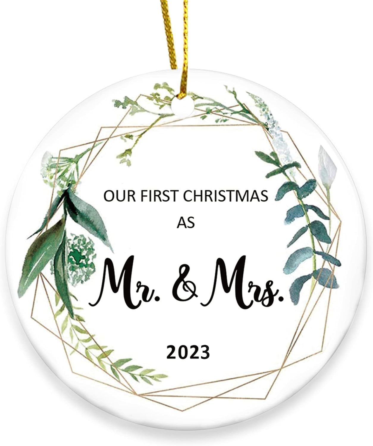 2023 Christmas Round Wooden Plaque Hanging Decoration Cross-border Christmas Hanging Decoration Souvenir