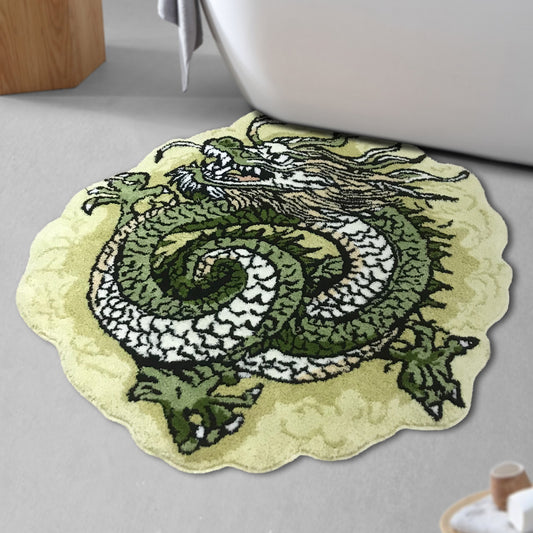 Bedside Shaped Dragon Year Pile Floor Covering