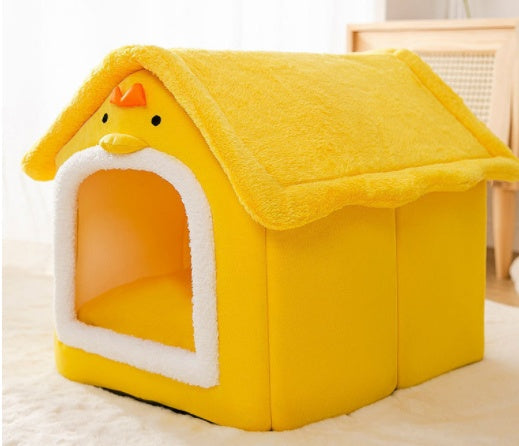 Casa plegable para perros, cama para Gato, Villa para perros de invierno, caseta para dormir, nido extraíble, cueva cerrada cálida, sofá, suministros para mascotas