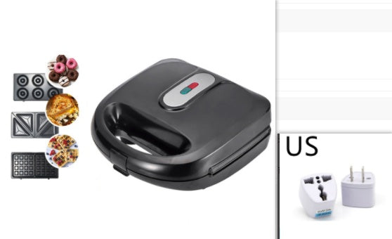 Máquina para hacer gofres 6 en 1, sandwichera con enchufe europeo, parrilla para hacer desayuno, máquina para hacer pasteles con forma de donut, accesorios compactos para cocina, comedor y cocina