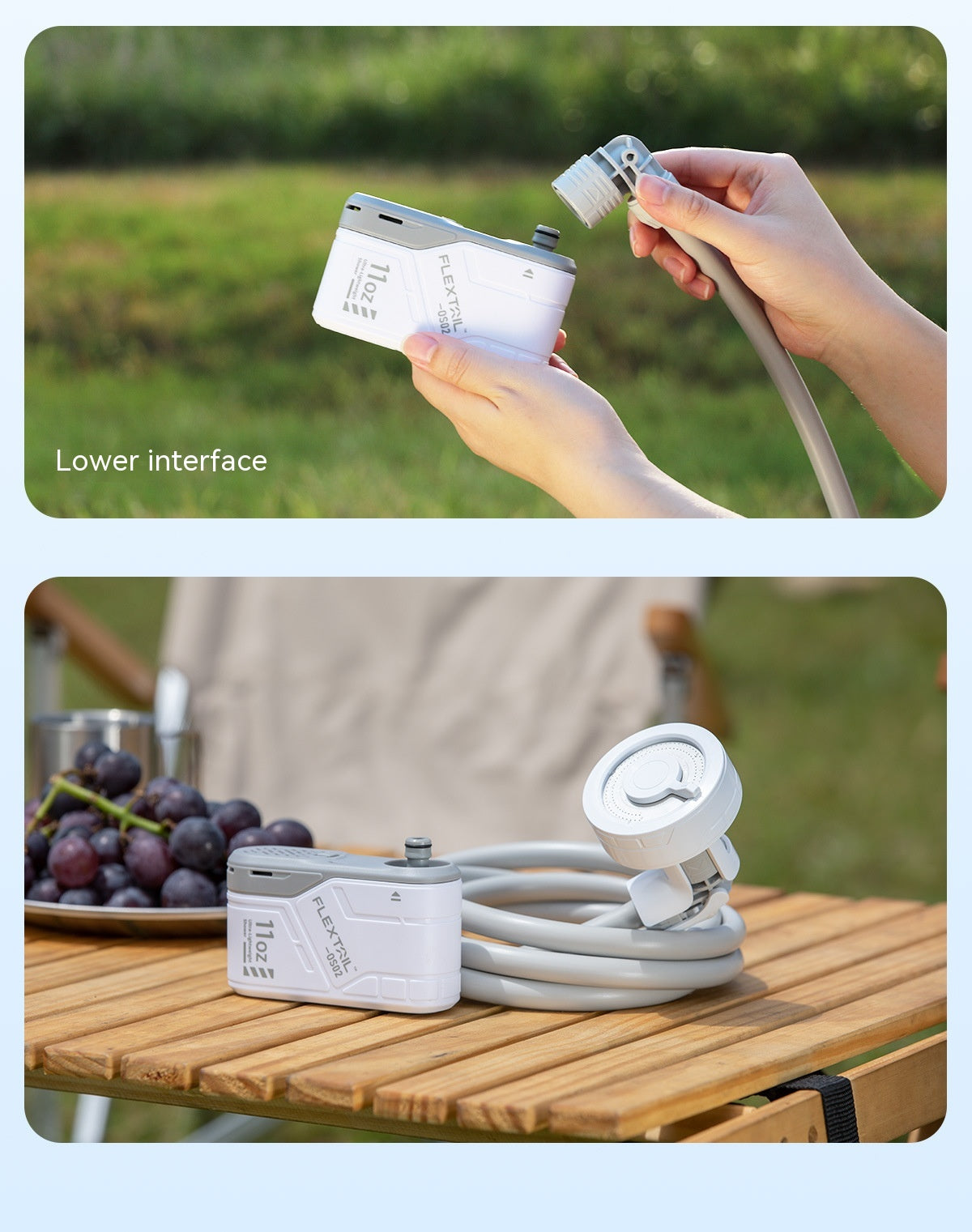 Ducha portátil al aire libre Simple eléctrica inalámbrica para acampar